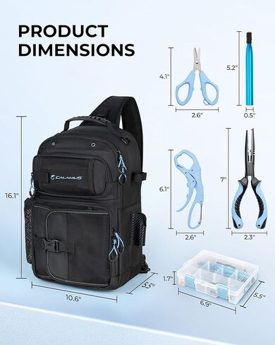 مجموعة أدوات وحقيبة أدوات صيد السمك من Calamus GearMaster، صندوق أدوات 3500 ومعدات صيد مع طُعم صيد الأسماك، وكماشة صيد السمك، ومقص صيد السمك، ومقبض الشفاه، وأداة أحمق in Kuwait
