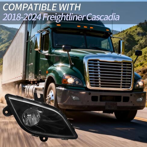 مصابيح الضباب LED تناسب 2018 2019 2020 2021 2022 2023 2024 مصابيح الضباب من شركة Freightliner Cascadia، جهاز عرض LED من الكروم للسائق الأيسر والجانب الأيمن للركاب، استبدال زوج A6603653003 A6603653002 in Saudi Arabia