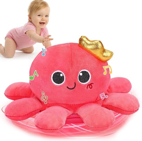 Tsomtto Baby Boy Toys Plush Octopus Crawling & Walking Musical Toy Light up Voice Control Dancing Infant Toys Boys Girls Newborn Tummy Time Toys Babies Boy Birthday Christmas First Shower Gifts in Saudi Arabia
