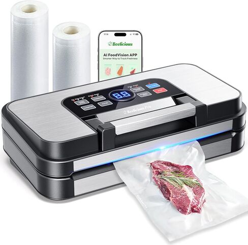 95Kpa Precision Pro Vacuum Sealer, with Double Heat Seal & Dual-Pump for Dry/Moist Food, 2X Strength, Food Vacuum Sealer Machine with Easy-Lock Handle, Built-in Cutter & Bag Storage, Stainless Steel in Saudi Arabia