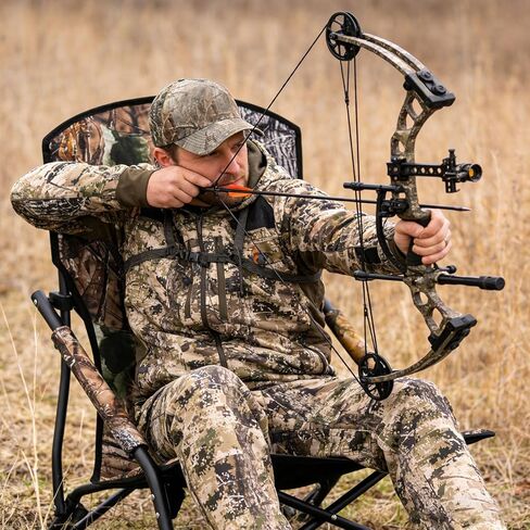 FUNHORUN Turkey Chair for Hunting, Low Profile Hunting Chair with Camouflage Carrying Bag, Camo Foldable Turkey Seat & Camping Lounger, Breathable Base & Portable Design in Saudi Arabia