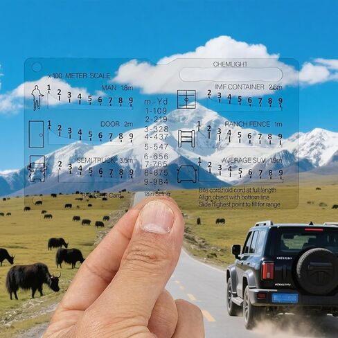 بطاقة Range Finder - أداة قياس المسافة التناظرية Hunt-R، قاعدة منزلقة مرنة بطول 900 متر للصيد والغزلان والأيائل والشاحنات والأشياء، بطاقة نطاق خارجية، مدمجة ومقاومة للماء in Kuwait
