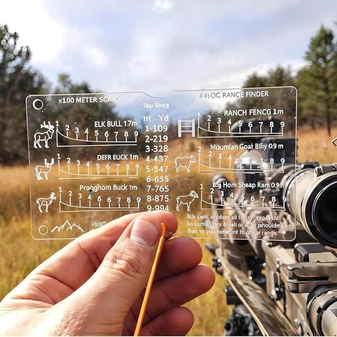 بطاقة Range Finder - أداة قياس المسافة التناظرية Hunt-R، قاعدة منزلقة مرنة بطول 900 متر للصيد والغزلان والأيائل والشاحنات والأشياء، بطاقة نطاق خارجية، مدمجة ومقاومة للماء in Kuwait