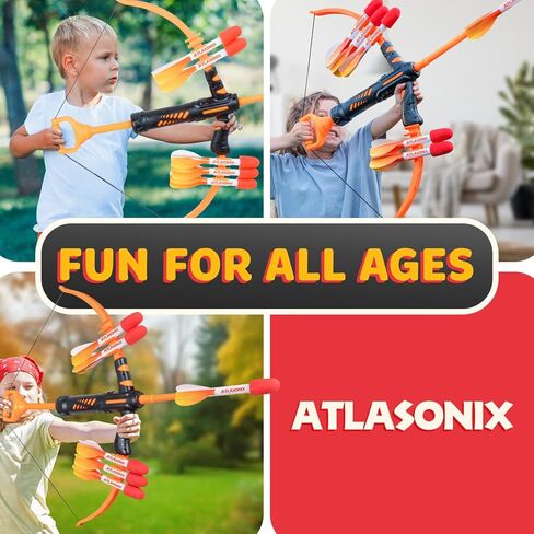 Atlasonix Bow and Arrow - Bow and Arrow for Kids | Outdoor Archery Shooting Toy for Boys and Girls Ages 4-12, Fun Outdoor Games for Boys Age 8-12 Birthday in Saudi Arabia