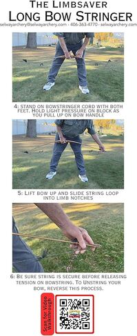 Limbsaver Longbow سترينجر | تساعدك في توتير/فك القوس الطويل الخاص بك بأمان وسهولة (أسود مع سلك مموه صحراوي) in Kuwait