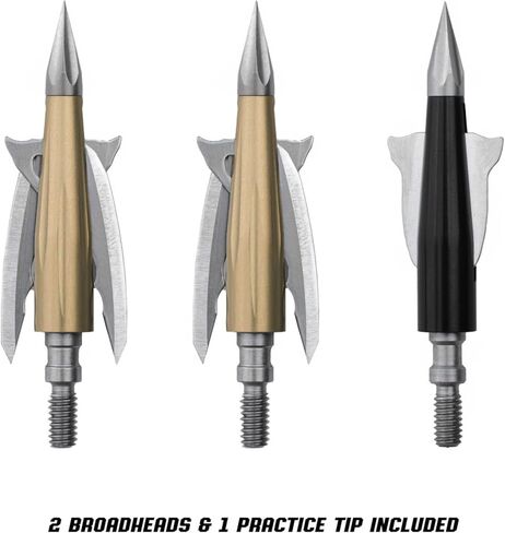 Bowmar Archery Beast Broadheads، أسرع رأس عريض للنشر في العالم، تكنولوجيا حاصلة على براءة اختراع، ميكانيكيات أكثر اختراقًا، بالإضافة إلى نصيحة للتمرين in Kuwait