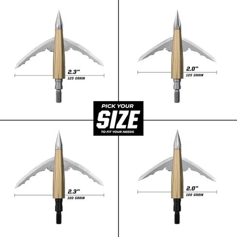 Bowmar Archery Beast Broadheads، أسرع رأس عريض للنشر في العالم، تكنولوجيا حاصلة على براءة اختراع، ميكانيكيات أكثر اختراقًا، بالإضافة إلى نصيحة للتمرين in Kuwait