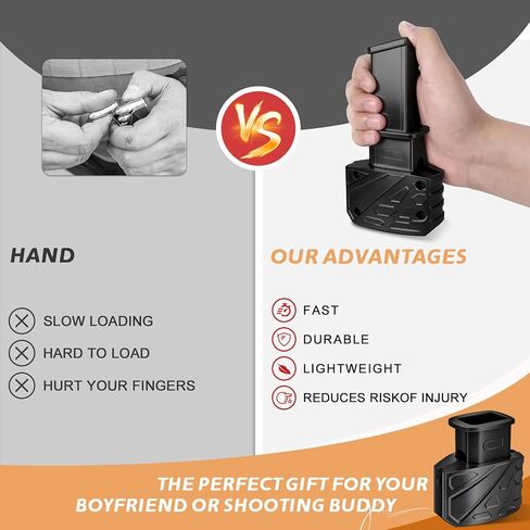 Magazine Speed Loader for Glock 9mm/.40 S&W - Fits Glock 17/18/19/22/23/24/26/27/34/35/45/47 - Fast Loading/Pain-Free & Portable in Saudi Arabia