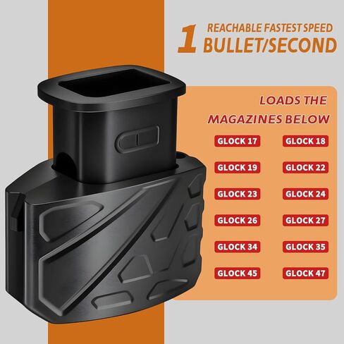 Magazine Speed Loader for Glock 9mm/.40 S&W - Fits Glock 17/18/19/22/23/24/26/27/34/35/45/47 - Fast Loading/Pain-Free & Portable in Saudi Arabia