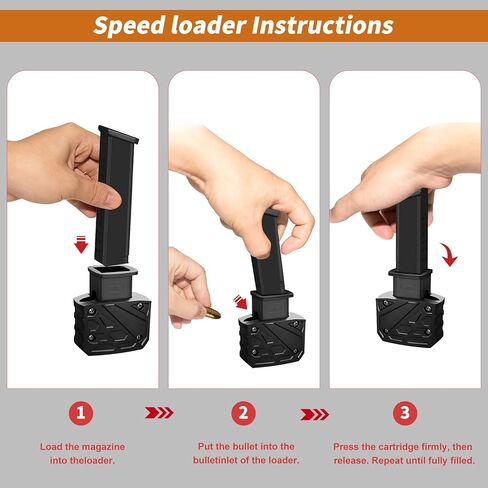 Magazine Speed Loader for Glock 9mm/.40 S&W - Fits Glock 17/18/19/22/23/24/26/27/34/35/45/47 - Fast Loading/Pain-Free & Portable in Saudi Arabia