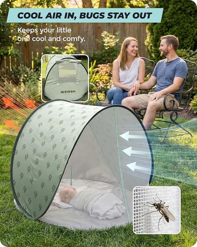 Baby Beach Tent, 2026 Upgrade Pop Up UPF 50+ UV Protection Sun Shelter Canopy with Mosquito Net Portable Outdoor Shade Summer Essentials for Babies & Toddlers in Kuwait