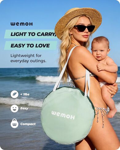 Baby Beach Tent, 2026 Upgrade Pop Up UPF 50+ UV Protection Sun Shelter Canopy with Mosquito Net Portable Outdoor Shade Summer Essentials for Babies & Toddlers in Kuwait