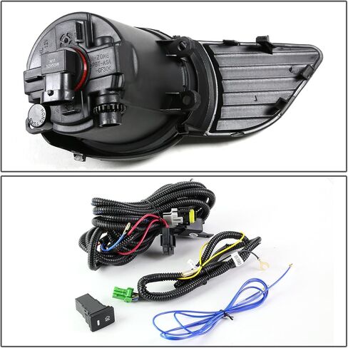 Auto Dynasty Fog Lights Assembly Compatible with 2011-2017 Toyota Sienna Front Bumper Driving Fog Lamps w/Switch and Bezel, Driver and Passenger Side, Amber Lens in Saudi Arabia