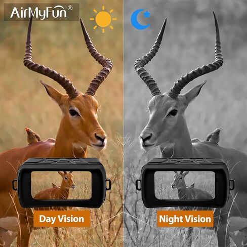 نظارات الرؤية الليلية AirMyFun للبالغين، مناظير للرؤية الليلية بالأشعة تحت الحمراء 4K مع بطارية قابلة لإعادة الشحن وبطاقة ذاكرة 32 جيجابايت لتخزين الصور والفيديو in Kuwait
