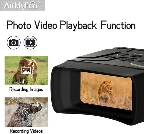 نظارات الرؤية الليلية AirMyFun للبالغين، مناظير للرؤية الليلية بالأشعة تحت الحمراء 4K مع بطارية قابلة لإعادة الشحن وبطاقة ذاكرة 32 جيجابايت لتخزين الصور والفيديو in Kuwait