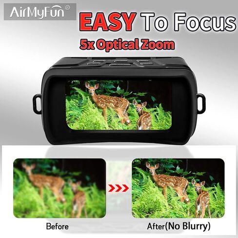 نظارات الرؤية الليلية AirMyFun للبالغين، مناظير للرؤية الليلية بالأشعة تحت الحمراء 4K مع بطارية قابلة لإعادة الشحن وبطاقة ذاكرة 32 جيجابايت لتخزين الصور والفيديو in Kuwait