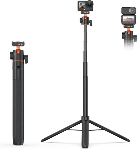 حامل ثلاثي لكاميرا الحركة من VRIG لـ DJI Osmo Nano/Action 6، محول مغناطيسي سريع التحرير ثنائي الاتجاه 360 درجة رأس كروي وحامل حذاء بارد، قضيب قابل للتمديد من 8 إلى 21 بوصة، AC-40N in Kuwait