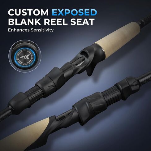KastKing Spartacus II Plus Twin-Tip Spinning & Casting Rods, IM6 Graphite Blanks, Stainless Steel Frame with Zirconium Oxide Rings, 2-Piece Rods with Extra Tip Section, PTS, No-Slip Grip, Hook Keeper in Kuwait