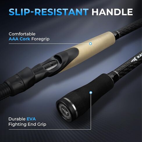 KastKing Spartacus II Plus Twin-Tip Spinning & Casting Rods, IM6 Graphite Blanks, Stainless Steel Frame with Zirconium Oxide Rings, 2-Piece Rods with Extra Tip Section, PTS, No-Slip Grip, Hook Keeper in Kuwait