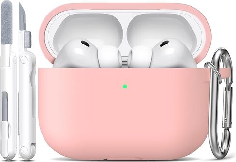 حافظة R-fun لأجهزة AirPods Pro 3 (2025)، غطاء حماية من السيليكون الناعم متوافق مع Apple AirPods Pro الجيل الثالث (كابل USB-C) للنساء والرجال مع مجموعة تنظيف وسلسلة مفاتيح، أسود in Kuwait