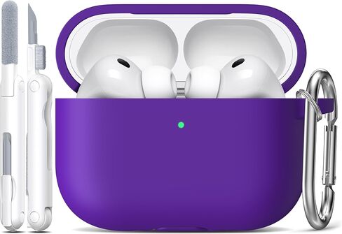 R-fun for AirPods Pro 3 Case (2025), Soft Silicone Protective Case Cover Compatible with Apple AirPods Pro 3rd Generation (USB-C Cable) for Women Men with Cleaning Kit and Keychain, Black in Saudi Arabia