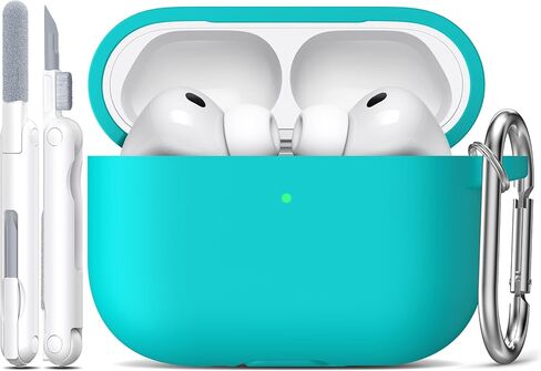 R-fun for AirPods Pro 3 Case (2025), Soft Silicone Protective Case Cover Compatible with Apple AirPods Pro 3rd Generation (USB-C Cable) for Women Men with Cleaning Kit and Keychain, Black in Saudi Arabia