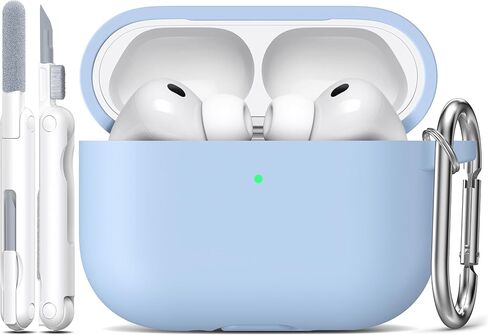 R-fun for AirPods Pro 3 Case (2025), Soft Silicone Protective Case Cover Compatible with Apple AirPods Pro 3rd Generation (USB-C Cable) for Women Men with Cleaning Kit and Keychain, Black in Saudi Arabia