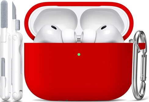 R-fun for AirPods Pro 3 Case (2025), Soft Silicone Protective Case Cover Compatible with Apple AirPods Pro 3rd Generation (USB-C Cable) for Women Men with Cleaning Kit and Keychain, Black in Saudi Arabia
