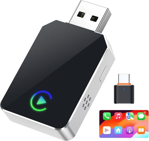 محول CarPlay اللاسلكي لهاتف iPhone، 2026، محول لاسلكي Android Auto CarPlay 2 في 1، تحويل سلكي إلى لاسلكي، سريع ومستقر، التوصيل والتشغيل، متوافق مع سيارات CarPlay السلكية من المصنع 2016+ in Kuwait
