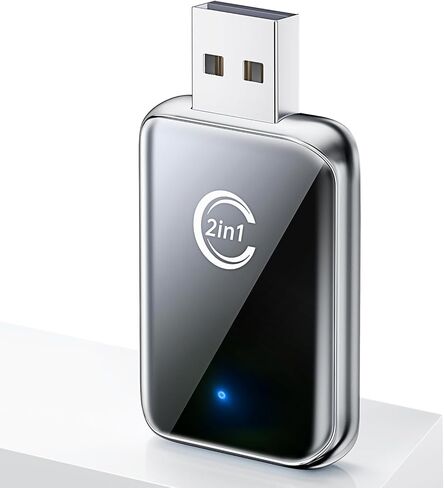 محول Carplay لاسلكي لهاتف iPhone، تحويل تشغيل السيارة السلكية إلى لاسلكي، 2 في 1 توصيل وتشغيل Mini CarPlay ومحول Android Auto لنظام iOS 10 Android 11 وما فوق، سيارات مع Carplay مدمج (أبيض) in Kuwait
