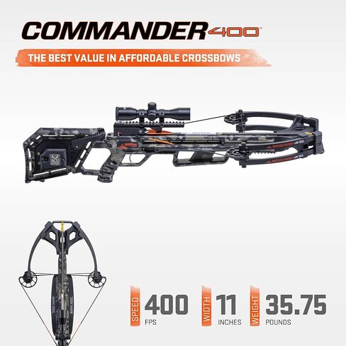 Wicked Ridge بواسطة TenPoint Commander 400، Peak XT - 400 إطارًا في الثانية - يتضمن نطاق مضاء Pro-View 400، وجهاز تصويب كرنك ACUdraw وثلاثة أسهم كربون متطابقة 400 in Kuwait