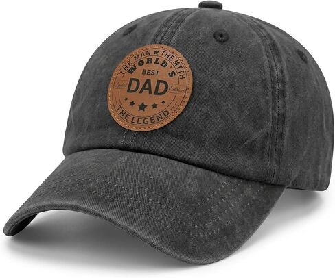 Men's Hat Gifts from Daughter Wife Son Friends Ideal for Fathers Day Birthday Christmas - Leather Engraved Baseball Cap in Saudi Arabia