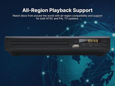 إيمرسون ED-8001 مشغل دي في دي، مشغل وسائط لأقراص DVD، CD، MP3 | تشغيل وتسجيل عبر USB، شاشة أمامية وجهاز تحكم عن بعد - مركز ترفيه مدمج لأي غرفة in Kuwait