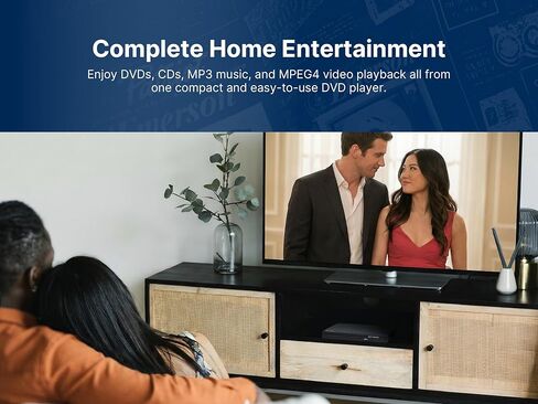 إيمرسون ED-8001 مشغل دي في دي، مشغل وسائط لأقراص DVD، CD، MP3 | تشغيل وتسجيل عبر USB، شاشة أمامية وجهاز تحكم عن بعد - مركز ترفيه مدمج لأي غرفة in Kuwait