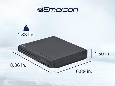 إيمرسون ED-8001 مشغل دي في دي، مشغل وسائط لأقراص DVD، CD، MP3 | تشغيل وتسجيل عبر USB، شاشة أمامية وجهاز تحكم عن بعد - مركز ترفيه مدمج لأي غرفة in Kuwait