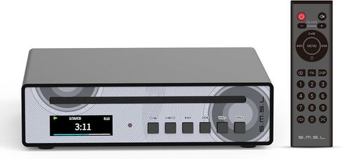 مشغل أقراص مضغوطة SMSL VMV PL100PRO HiFi للمنزل، مشغل أقراص مضغوطة للسيارة، شريحة CS43131 مزدوجة MQA فك تشفير نقل الأقراص المضغوطة، RCA/XLR متوازن/ 3.5 مم/4.4 مم سماعة رأس متوازنة/مضخم إخراج رقمي بصري/محوري (أسود) in Kuwait