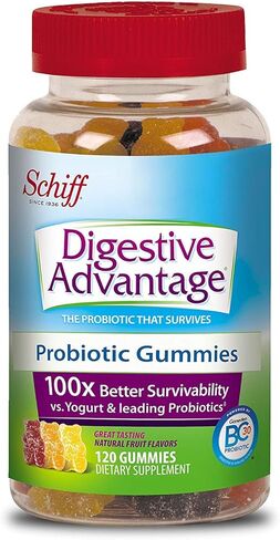 Digestive Advantage Probiotic Gummies For Digestive Health, Daily Probiotics For Women & Men, Support For Occasional Bloating, Minor Abdominal Discomfort & Gut Health, 120ct Natural Fruit Flavors in Kuwait