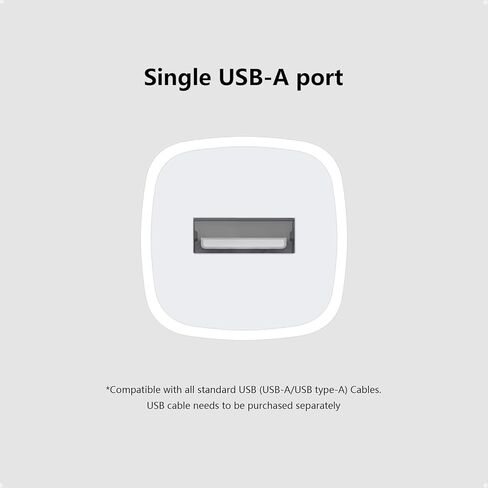 كتلة شحن USB 5 وات لساعة Apple 11/10/9/8/7/6/5/iWatch/iPhone 11/XS/XR/X/SE Series، 5V 1A منفذ واحد USB-A قابس صندوق شحن للسفر قابس محول مكعب للهاتف (Galaxy، Moto، LG)، Kindle، حزمة واحدة in Kuwait