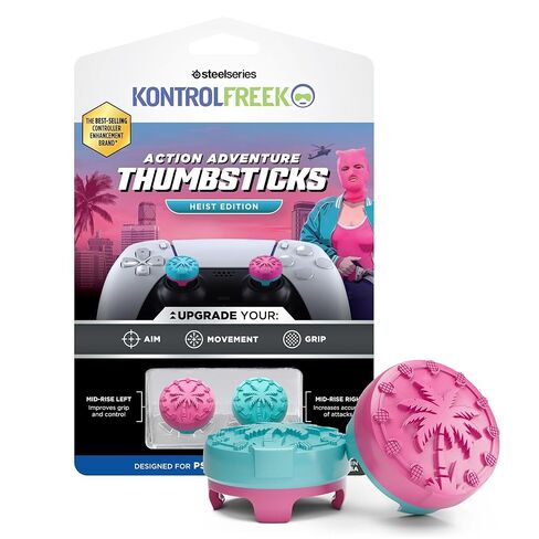KontrolFreek Action Adventure Performance Thumbsticks – إصدار Heist لجهاز تحكم Xbox One وXbox Series X|S | وردي/أزرق in Kuwait