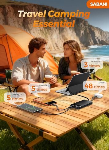 Portable Charger 35000mAh Power Bank - Powerbank with 4 Built in Cables, 22.5W Fast Charging Travel Camping Essential Battery Pack Compatible with iPhone 17 16 15 14 13 Samsung Google, 1 Pack in Kuwait