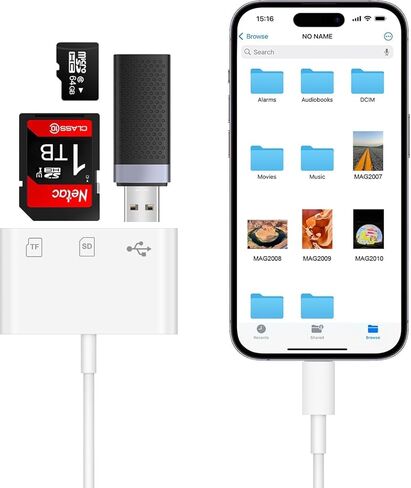 محول قارئ بطاقات SD 3 في 1 USB C مع منفذ USB وقارئ بطاقات ذاكرة SD وMicro SD TF ومحول كاميرا OTG متوافق مع iPhone 15/16 وiPad وMacBook وهواتف Android والكمبيوتر المحمول in Kuwait