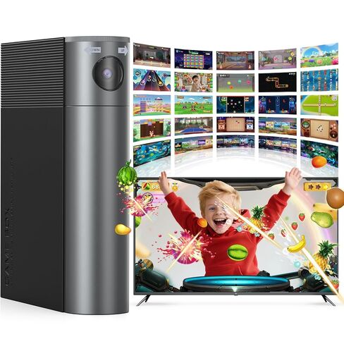 HAPHOM AR Motion Gaming Console for Kids - Active Video Game System with 21 Built-in Games,Plug & Play Video Games with 2 Wireless Controllers for Family Game Nights, Playtime and Playdates-Black in Saudi Arabia