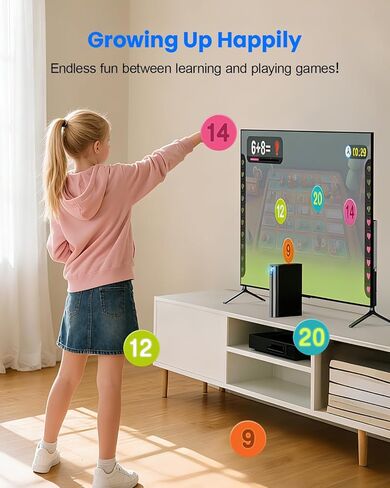 HAPHOM AR Motion Gaming Console for Kids - Active Video Game System with 21 Built-in Games,Plug & Play Video Games with 2 Wireless Controllers for Family Game Nights, Playtime and Playdates-Black in Saudi Arabia