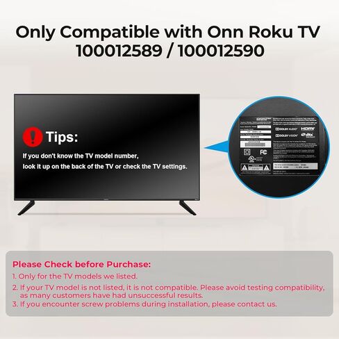 أرجل تلفزيون Yaotieci فقط لأرجل حامل تلفزيون Onn 100012589 100012590 Roku، لاستبدال أرجل تلفزيون Onn بمسامير، وسادات مضادة للانزلاق وتعليمات، تصميم ثابت وسهل التركيب in Kuwait