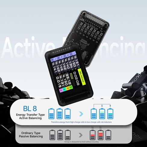 ISDT BL8 LiPo Battery Checker 2S-8S Smart Active Balancer XH2.54 خلية الجهد RC جهاز اختبار البطارية مع شاشة ملونة عالية الدقة التطبيق التحكم عن بعد in Kuwait