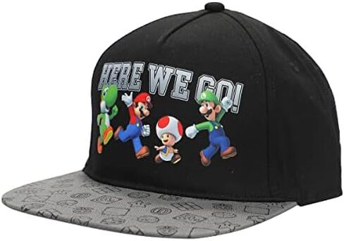 قبعة Super Mario Bros Here We Go للأولاد باللون الأسود in Kuwait