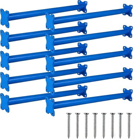 16.5 Inch Heavy Duty Steel Monkey Bars, 10 Pack Metal Ladder Rungs for Backyard Playground Swing Set, Indoor Outdoor Climbing Accessories (Yellow) in Saudi Arabia