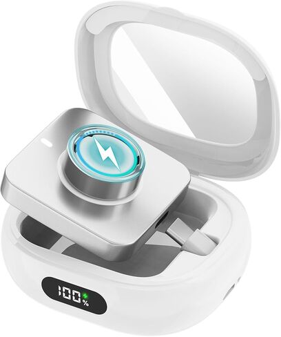 حافظة شحن لشاحن Oura Ring Gen 4 و3، محطة طاقة محمولة للسفر بقدرة 2000 مللي أمبير في الساعة تناسب جميع أحجام Oura Ring 4 و3، وقت تشغيل 45 يومًا (الشاحن الرسمي غير متضمن) (أسود) in Kuwait