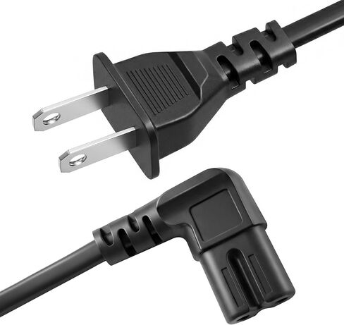 AC 90 Degree Right Angle 2 Prong TV Power Cord Replacement 5ft L Shaped Angled IEC C7 TV Cable for Samsung, LG, TCL, Hisense, Sony, Vizio, Insignia, Sharp, Toshiba in Kuwait