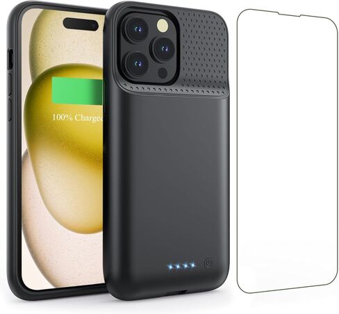 حافظة بطارية لهاتف iPhone 16 Pro، [ترقية 2025] حافظة شحن ذكية محمولة نحيفة للغاية بقدرة 7500 مللي أمبير في الساعة قابلة لإعادة الشحن وغطاء شحن ممتد فقط لحزمة بطارية iPhone 16Pro (6.3 بوصة)، أسود in Kuwait